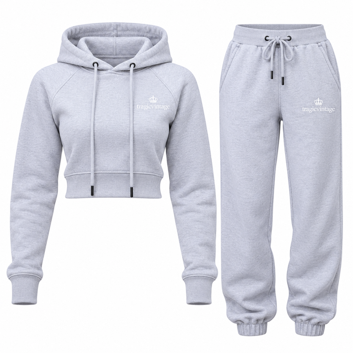 Tragicvintage Cropped Hoodie and Jogger Set
