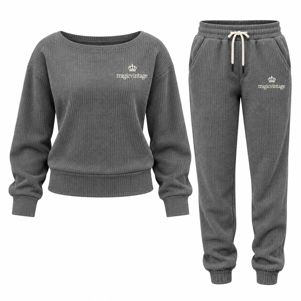 Tragicvintage Ribbed Two-Piece Lounge Set