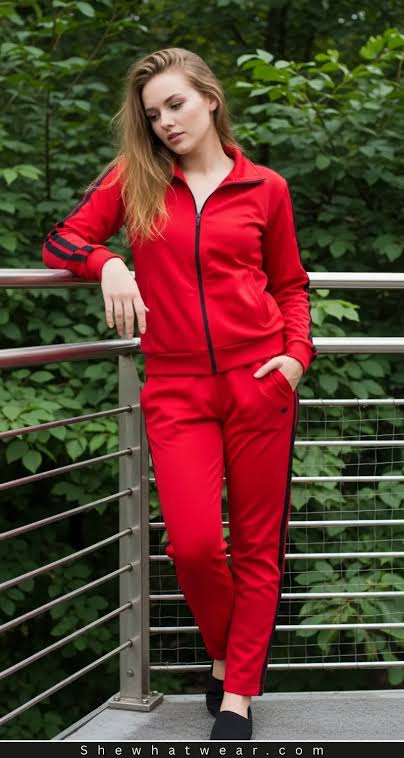 Tragicvintage Red and Black Tracksuit Set